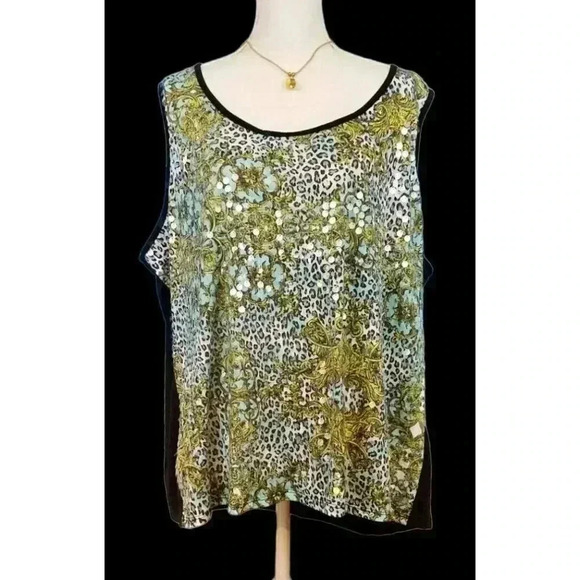 CATO Woman SEQUIN TUNIC Top MULTI-COLOR Lightweight Shirt STRETCH size 4x 26/28 - Picture 1 of 7